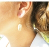 Boucles d'oreilles créoles plume en acier or jaune - Zag Bijoux