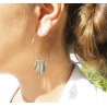 Multi-feather hoop earrings steel - Zag Bijoux