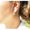 Boucles d'oreilles créoles boussole amazonite - Zag Bijoux
