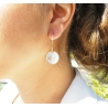Boucles d'oreilles créoles pastille star nacrées - Zag Bijoux
