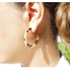 Boucles d'oreilles créoles boule acétate nacrées - Zag Bijoux