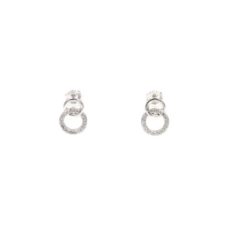 Linked silver rings earrings - Pomme Cannelle