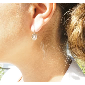 Boucles d'oreilles pastilles étoilées acier rose - Zag Bijoux