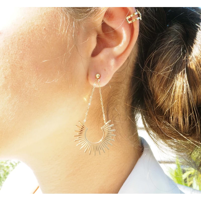 Boucles d'oreilles soleil en acier - Zag Bijoux