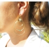 Boucles d'oreilles boréale en acier et rubis indien - Zag Bijoux