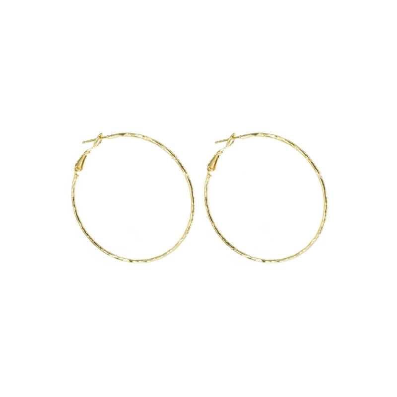 Faceted gold hoop earrings - Pomme Cannelle