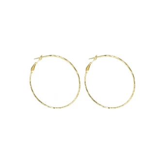 Faceted gold hoop earrings...