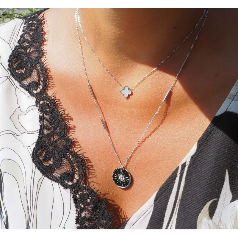 Mini pearly clover gold necklace - Zag Bijoux Mini pearly clover gold necklace - Zag Bijoux