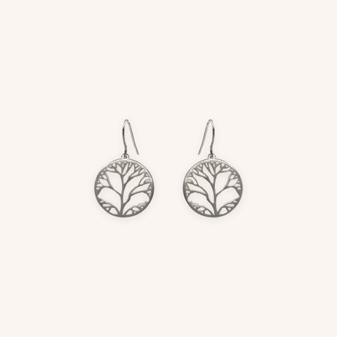 Steel tree life earrings - Zag Bijoux
