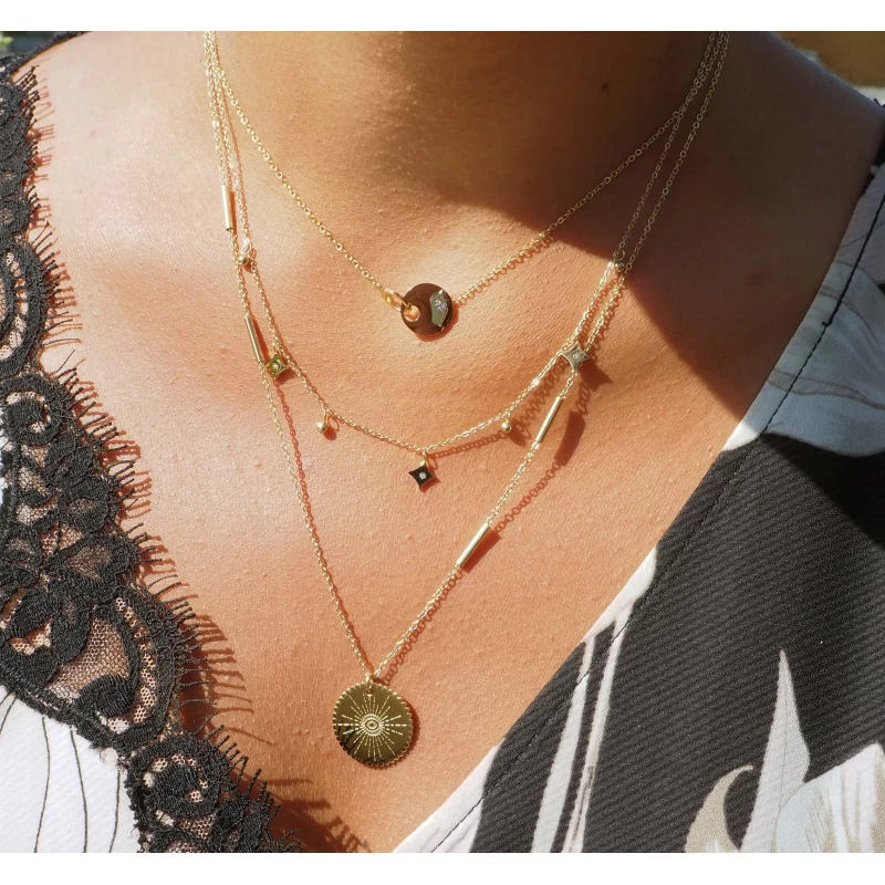 Diamond star gold necklace - Zag Bijoux