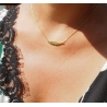 Collier plume en acier rose - Zag Bijoux