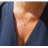 Hammered pastille circle gold necklace - Pomme Cannelle
