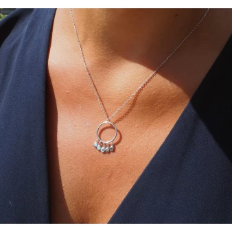 Circle pastilles silver necklace - Pomme Cannelle