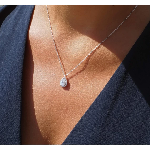 Collier classico goutte en argent - Pomme Cannelle
