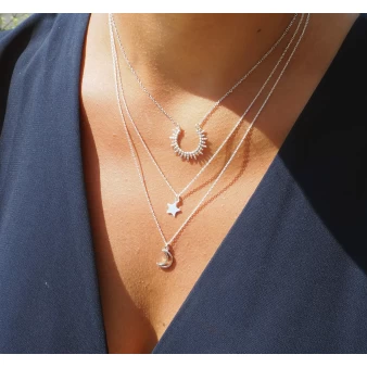 Sun silver necklace - Pomme Cannelle
