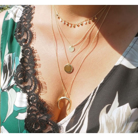 Large horn gold necklace - Pomme Cannelle