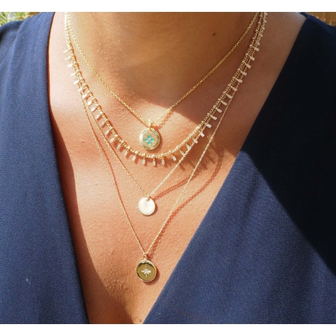 Celestial double gold necklace - Pomme Cannelle
