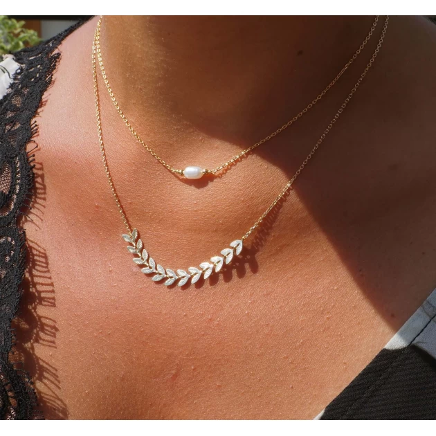 Ears of wheat gold necklace - Pomme Cannelle