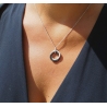 Collier céramica noir en argent - Pomme Cannelle