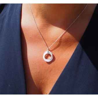 White ceramic silver necklace - Pomme Cannelle