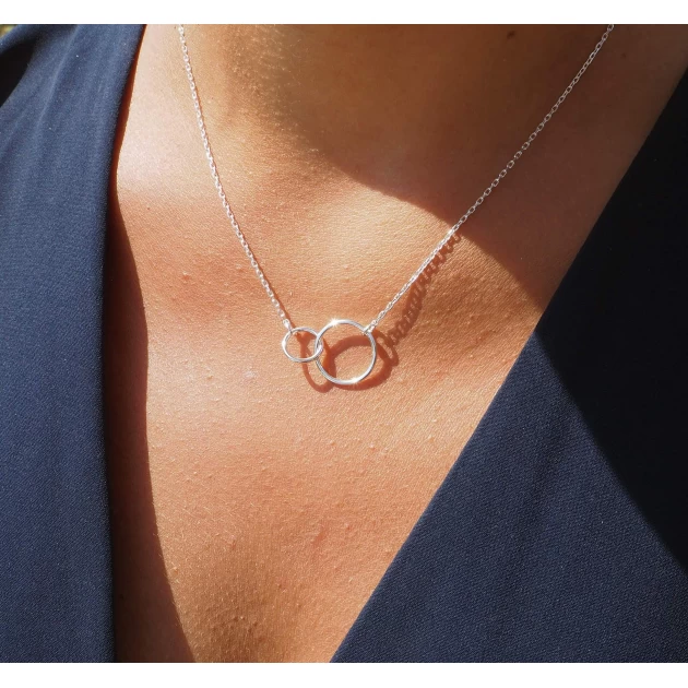 Doucle circle medium silver necklace - Pomme Cannelle