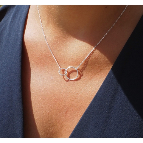 Collier double cercle medium en plaqué or - Pomme Cannelle