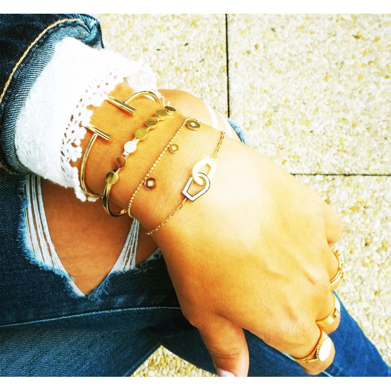 Pearly handcuffs gold bracelet - Zag Bijoux Pearly handcuffs gold bracelet - Zag Bijoux