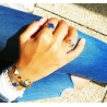 Bague stone lapis lazuli en acier or jaune - Zag Bijoux