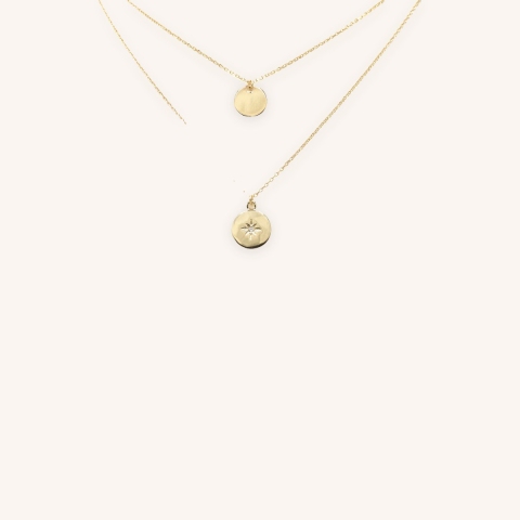 Celestial double gold necklace - Pomme Cannelle