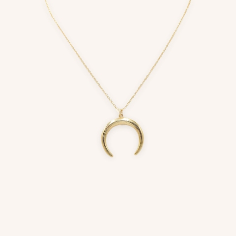 Collier corne grand modèle en plaqué or - Pomme Cannelle