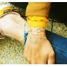 Aventurine medal gold bracelet - Pomme Cannelle