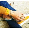 Sun silver bangle bracelet - Pomme Cannelle