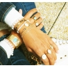 Celestial stars silver bangle bracelet - Pomme Cannelle