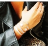 Bracelet jonc plumes duo en plaqué or - Pomme Cannelle