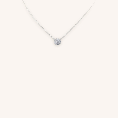 Shiny white silver necklace - Pomme Cannelle