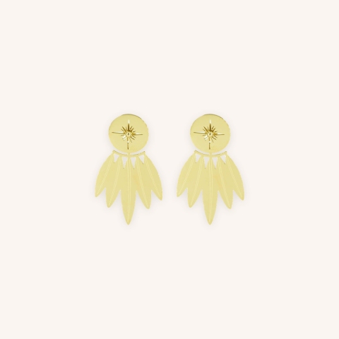 Boucles d'oreilles earcuff polar en acier jaune - Zag Bijoux