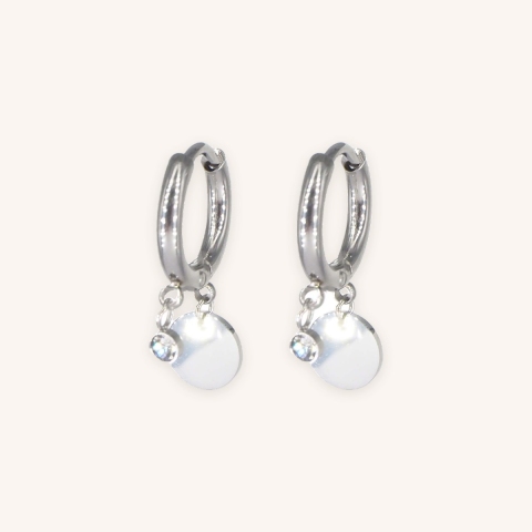 Boucles d'oreilles mini créoles pastilles en acier - Zag Bijoux