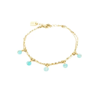 Bracelet perle amazonite en acier jaune - Zag Bijoux