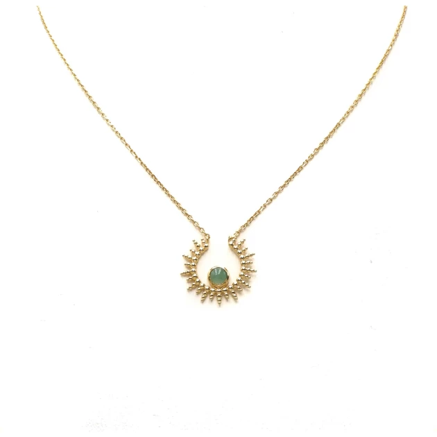 Collier soleil aventurine en plaqué or - Pomme Cannelle
