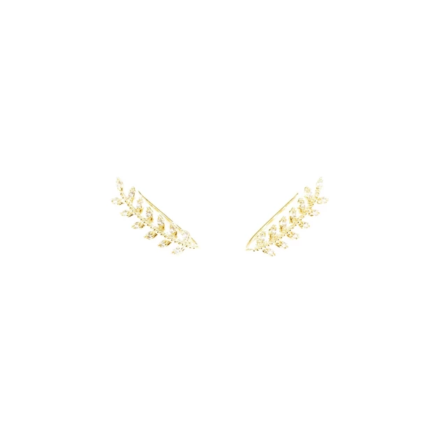 Gold laurel earrings -...