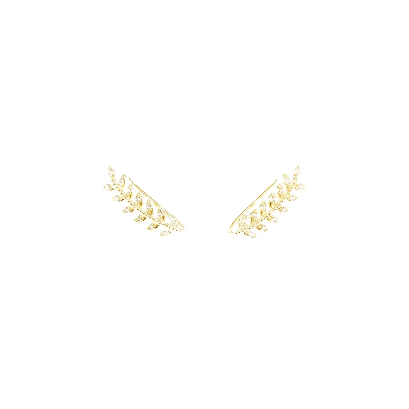 Gold laurel earrings - Pomme Cannelle