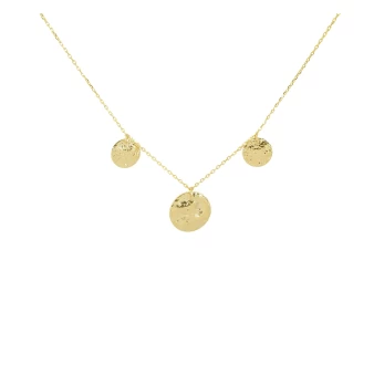 Necklace 3 gold hammered pastilles - Pomme Cannelle