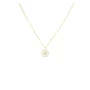 Gold white enamelled sun necklace - Pomme Cannelle