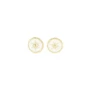 Boucles d'oreilles soleil émaillé blanc or - Pomme Cannelle
