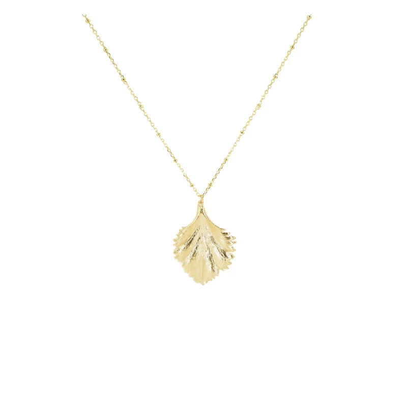 Baroca leaf necklace in gold plated - Pomme Cannelle