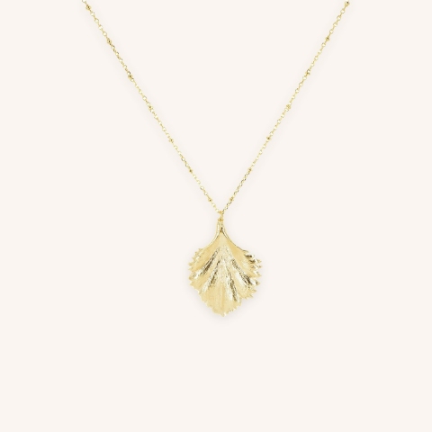 Collier feuille baroca en plaqué or - Pomme Cannelle