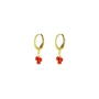 Gold steel coral cluster hoop earrings - Zag Bijoux