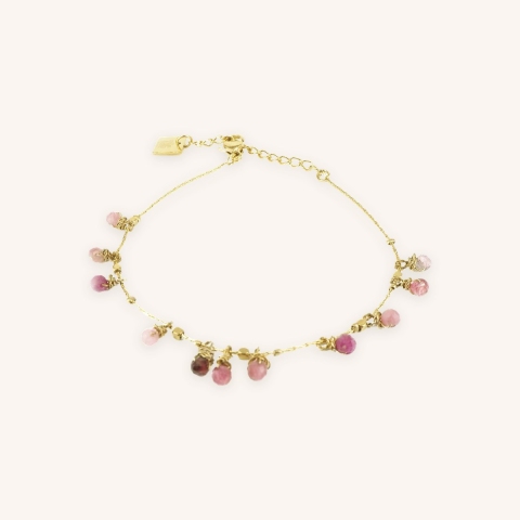 Bracelet pampilles stones tourmaline acier jaune - Zag Bijoux