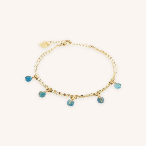 Apatite pearl bracelet in gold steel - Zag Bijoux