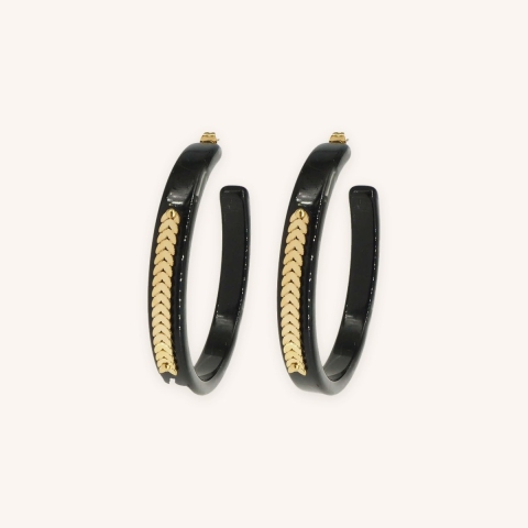 Gray gold ears hoop earrings - Zag Bijoux